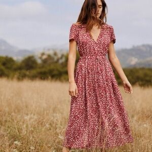 Red floral Christy Dawn “Dawn” dress